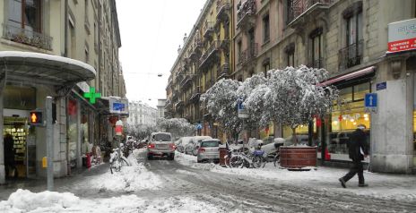 Snöigt shoppingäventyr i Geneve